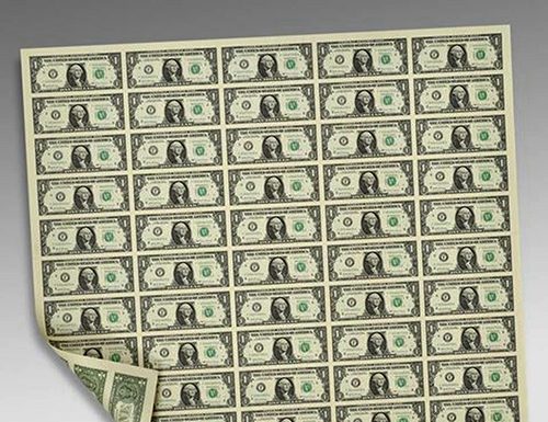 Uncut currency sheets