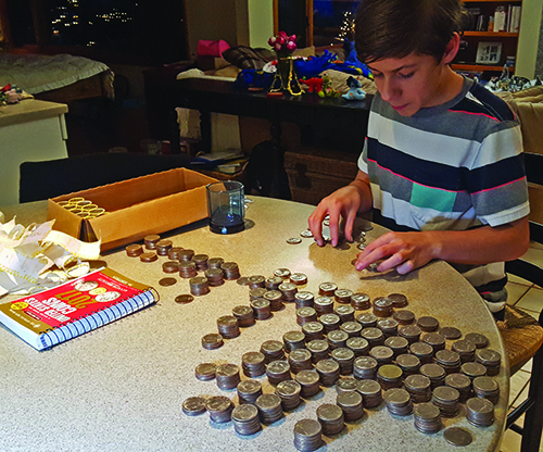 Youth presentation of coin collection