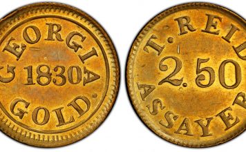 Rare Georgia Gold Rush Coin Brings Record $480,000 in Atlanta 1830 Templeton Reid $2.50