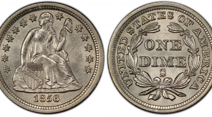 Never Before Offered S.S. Central America Treasure In Goldberg’s September 2020 Auction 1856-S Liberty Seated dime PCGS MS65 CAC