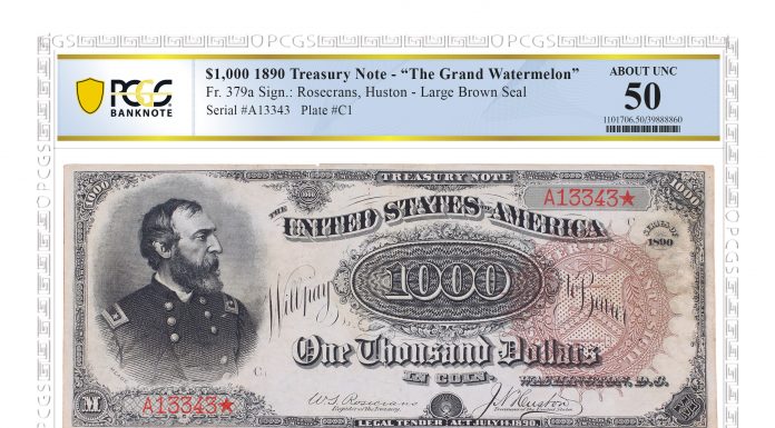 1890 Grand Watermelon Note Obverse
