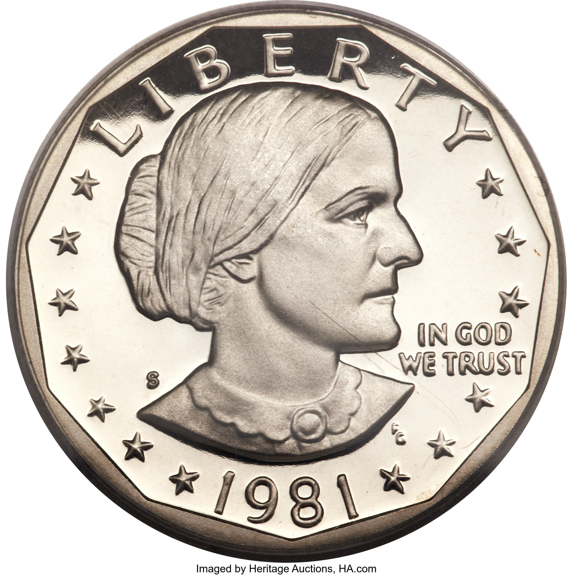 1981-S *Type 2* Susan B Anthony Dollar 1 // Gem Proof DCAM // 1 Coin SBA 