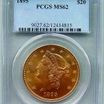 Lib Twenty Dollar Gold MS62 PCGS