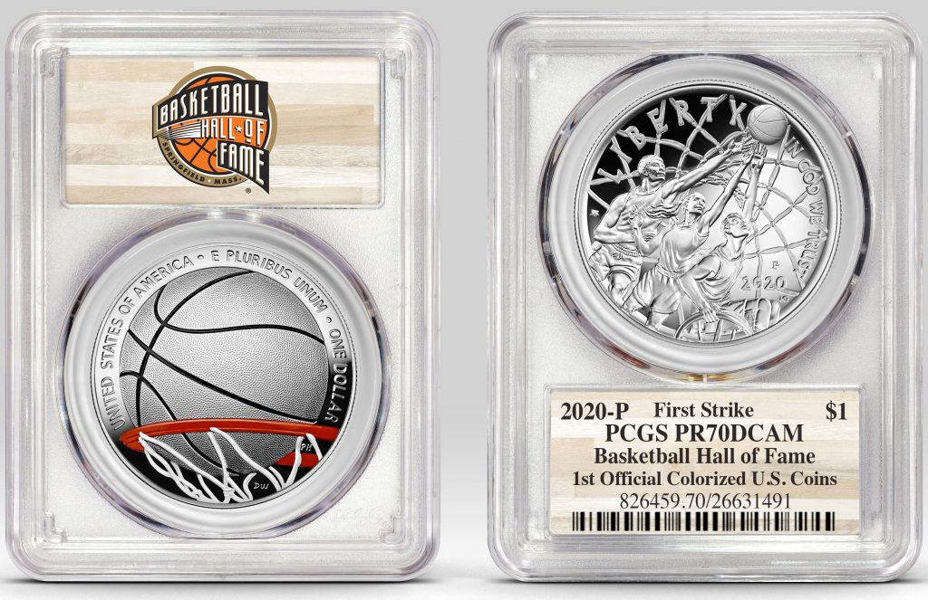 Example of Basketball HOF $1 in PCGS small