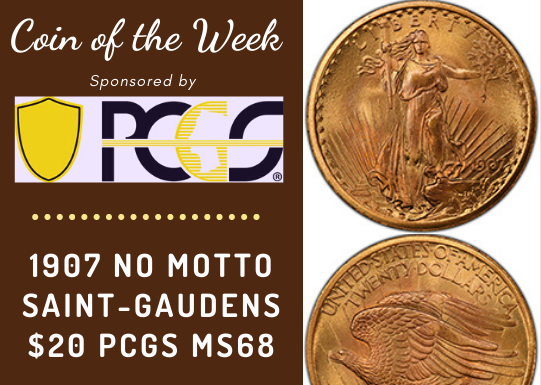 1907 No Motto Saint-Gaudens Double Eagle