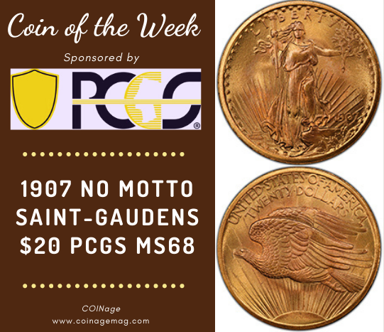 1907 No Motto Saint-Gaudens Double Eagle