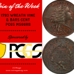 1793 Wreath Cent Vine & Bars
