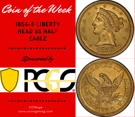 1854-S Liberty Head $5.