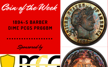 1894-S Barber Dime PCGS PR66BM