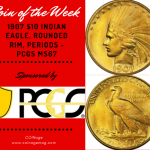 1907 $10 Eagle Rolled Rim, Periods. PCGS MS67.
