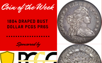 PCGS Coin of the Week: PR65 1804 Draped Bust Dollar 1804 Draped Bust Dollar PCGS PR65