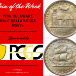 1936 Delaware Half Dollar, PCGS MS67+. Images are courtesy of Heritage Auctions, www.HA.com.
