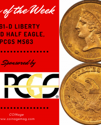 1861-D Liberty Head Half Eagle, PCGS MS63