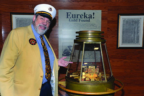Mike Fuljenz with California Gold Rush treasure exhibit