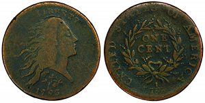 1793 Wreath Strawberry Leaf cent