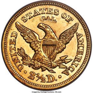 1848 $2.50 Liberty Head quarter eagle