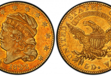 1822 Capped Bust Half Eagle.