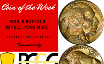 1926-S-Buffalo-Nickel-PCGSMS65. Image is courtesy of Stack's Bowers Galleries.