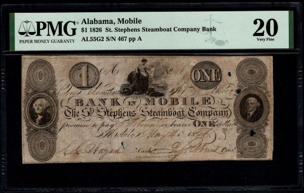 Obsolete note from St. Stephens Steamboat Company in Mobile, Alabama