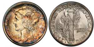 1918-D Mercury Dime Toned