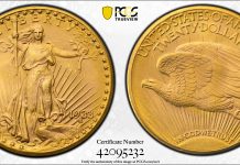 1933 Saint-Gaudens Double Eagle, PCGS MS65