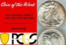 PCGS Coin of the Week: 1942 Walking Liberty Half Dollar PCGS MS65