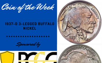 1937-D Three-Legged Buffalo Nickel