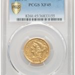 1854-S $5 XF45 PCGS. Image is courtesy of Heritage Auctions, www.HA.com.