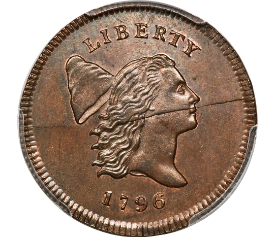 1796 Liberty Cap No Pole Half Cent, PCGS MS67RB