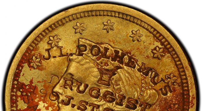 Unique 1854 New Orleans Gold Coin Returns Home Front of unique 1854 New Orleans Quarter Eagle gold coin