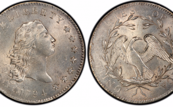 1794 Dollar PCGS MS63+ CAC