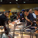 A busy bourse scene at the Long Beach Expo.