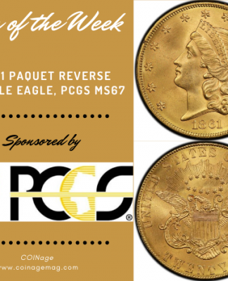 PCGS Coin of the Week: 1861 Paquet Reverse Double Eagle coin-of-the-week