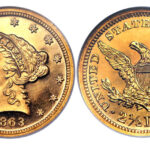 1863 quarter eagle coin