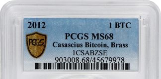 Rare Casascius Bitcoin Sells for $91,500. Crypto Auctions Top $1.27 Million at Stack’s Bowers.
